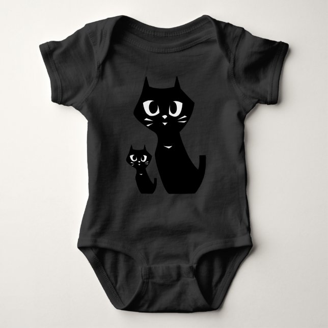 Body Para Bebé Sonrisa de gatos negros con suerte (Anverso)