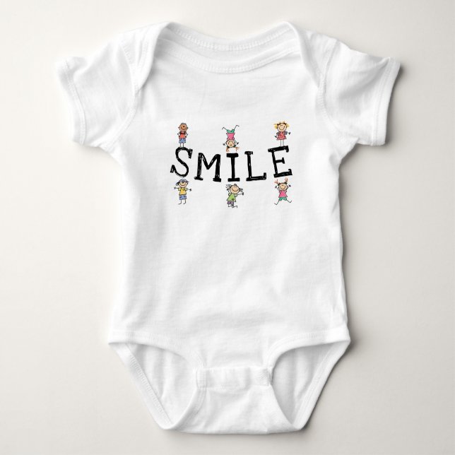Body Para Bebé Sonrisa Personalizado Cute Figura Palo Niños Jugan (Anverso)
