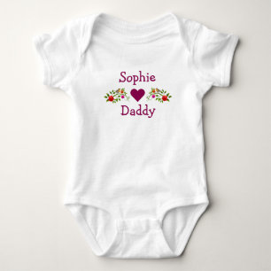 Body Para Bebé Sophie Hearts Ama A Daddy Twins Flores Aves