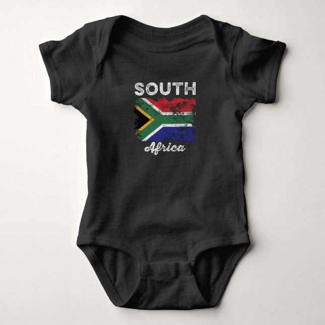 Body Para Bebé South Africa Flag Distressed (Anverso)