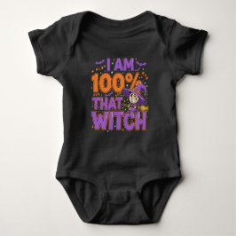 Body Para Bebé Soy 100% esa diversión de bruja de Halloween