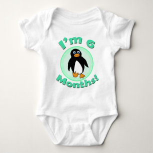 Body Para Bebé Soy 6 meses del pingüino de ropa del bebé
