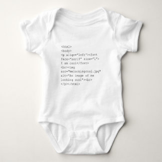Body Para Bebé "Soy" camiseta fresca de la codificación del HTML