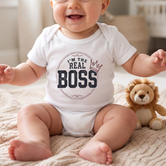 Body Para Bebé Soy el verdadero jefe bebé divertido conjunto mamá