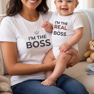 Body Para Bebé Soy el verdadero jefe bebé divertido conjunto mamá
