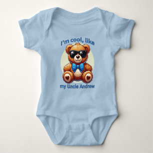 Body Para Bebé Soy Guay Teddy Bear con Personalizable Blue Bow