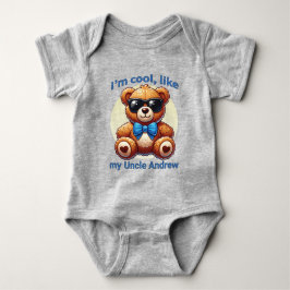 Body Para Bebé Soy Guay Teddy Bear con Personalizable Blue Bow