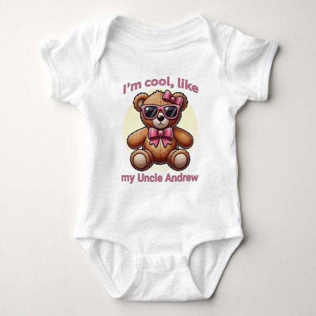 Body Para Bebé Soy Guay Teddy Bear con Personalizable de oso rosa (Anverso)