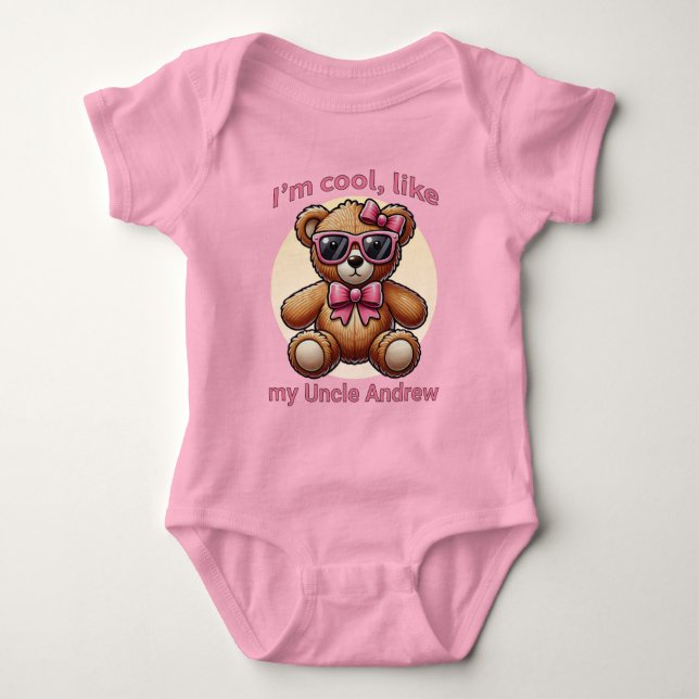 Body Para Bebé Soy Guay Teddy Bear con Personalizable de oso rosa (Anverso)