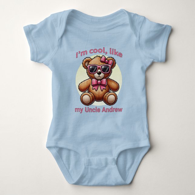 Body Para Bebé Soy Guay Teddy Bear con Personalizable de oso rosa (Anverso)