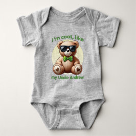 Body Para Bebé Soy Guay Teddy Bear con Personalizable Green Bow