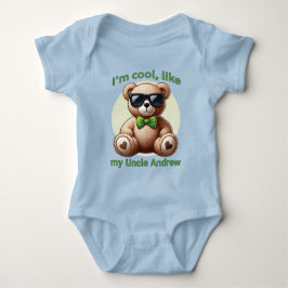 Body Para Bebé Soy Guay Teddy Bear con Personalizable Green Bow
