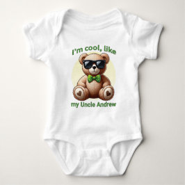 Body Para Bebé Soy Guay Teddy Bear con Personalizable Green Bow