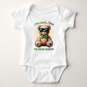 Body Para Bebé Soy Guay Teddy Bear con Personalizable Green Bow