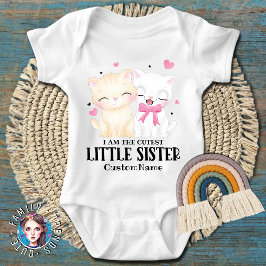 Body Para Bebé Soy la Hermana Más Linda Gatitos Lindos Personaliz