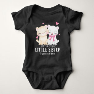 Body Para Bebé Soy la hermana más linda Personalizado de gatos