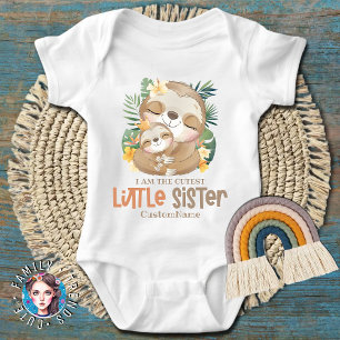 Body Para Bebé Soy la hermana menor más linda Personalizado