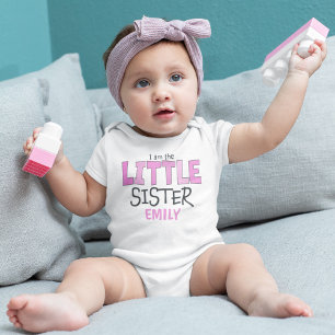 Body Para Bebé Soy la pequeña hermana familia moderna linda