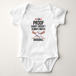 Body Para Bebé Soy la prueba de que papá no siempre ve béisbol