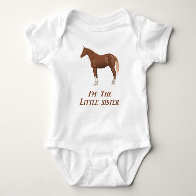 Body Para Bebé Soy la ropa de caballo de hermanita (Anverso)