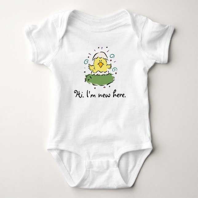 Body Para Bebé Soy nuevo aquí (Anverso)