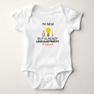 Body Para Bebé Soy nuevo pero ya amo la electricidad - electricis