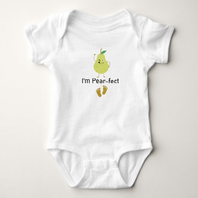 Body Para Bebé Soy Pear-fect, Baby Fruit Gift Funny Cute Baby (Anverso)
