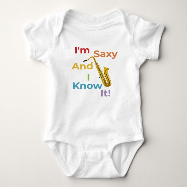 Body Para Bebé Soy Saxy y sé que es música Baby Bodysuit (Anverso)