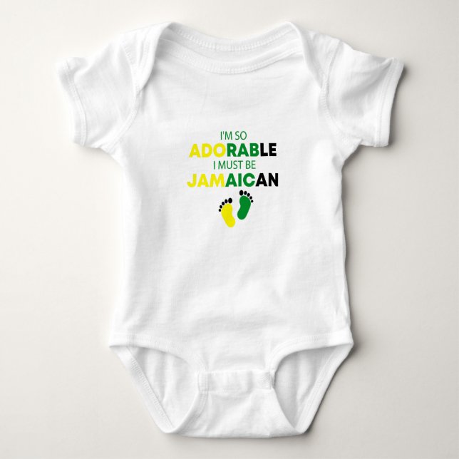 Body Para Bebé Soy tan adorable que debo ser jamaiquino gracioso  (Anverso)