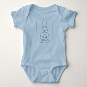 Body Para Bebé Soy Tan Cuidada Mi Padres Conejo Azul Negro