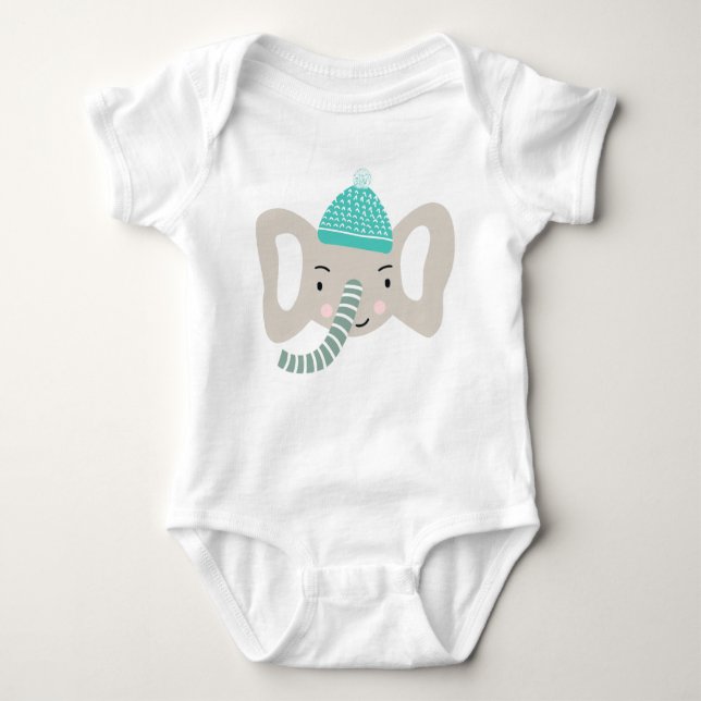 BODY PARA BEBÉ SOY TAN CUIDADO | FUNNY WINTER ELEPHANT | SCANDI | (Anverso)