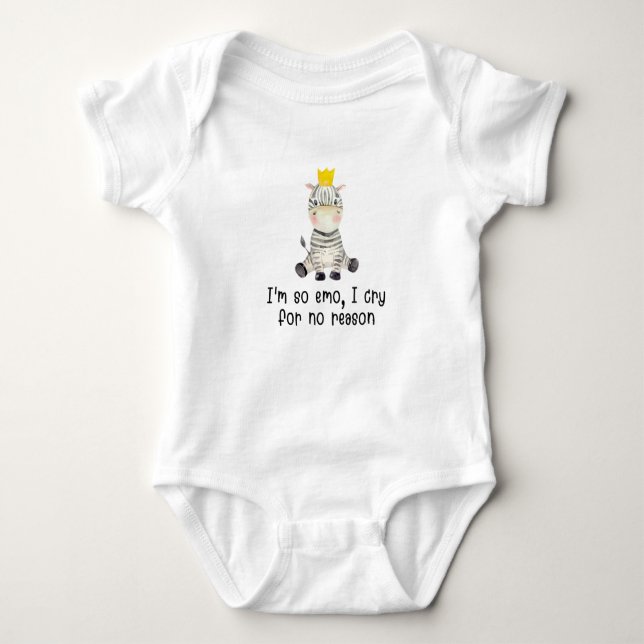 Body Para Bebé Soy tan emo, lloro sin razón, traje Bodysuit (Anverso)