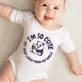 Body Para Bebé Soy tan lindo. Tengo buenas miradas de mi tío