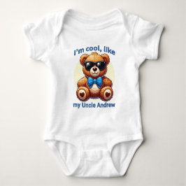 Body Para Bebé Soy Teddy Bear Cool con Lazo Azul Personalizable