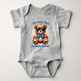 Body Para Bebé Soy Teddy Bear Cool con Lazo Azul Personalizable