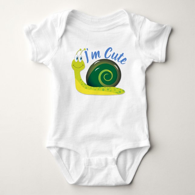 Body Para Bebé Soy un caracol verde claro y lindo (Anverso)