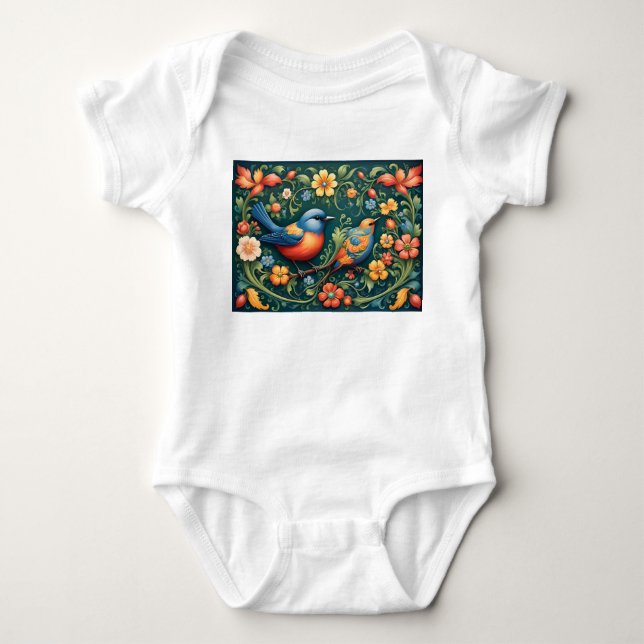 Body Para Bebé Soy un niño noruego Rosemaling Infant Bodysuit (Anverso)