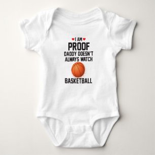 Body Para Bebé Soy una prueba de que papá no siempre ve baloncest