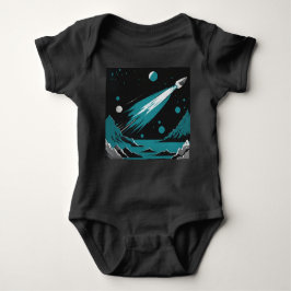 Body Para Bebé Space Rocket – Grey & Blue Baby Bodysuit