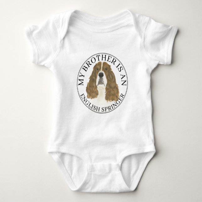 Body Para Bebé Spaniel Springer Inglés Rojo y Blanco (Anverso)