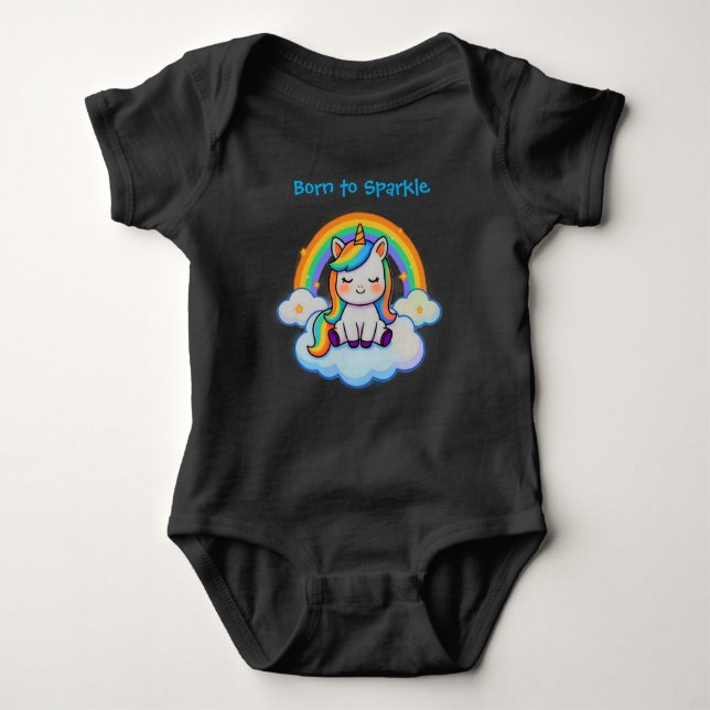Body Para Bebé Sparkle - Camiseta de algodón de Unicornio (Anverso)