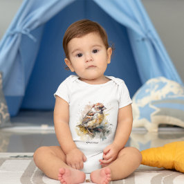 Body Para Bebé Sparrow de acuarela rusa, personalizado