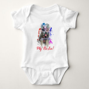 Body Para Bebé Splash Art Cute Blue Heeler Perro Baby Bodysuit