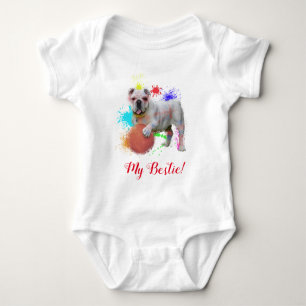 Body Para Bebé Splash Art Cute Bulldog británico Baby Bodysuit