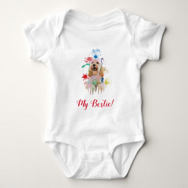 Body Para Bebé Splash Art Cute Cockapoo Perro Baby Bodysuit (Anverso)