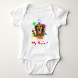 Body Para Bebé Splash Art Cute Golden Retriever Dog Baby Bodysuit