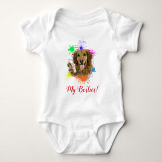 Body Para Bebé Splash Art Cute Golden Retriever Dog Baby Bodysuit