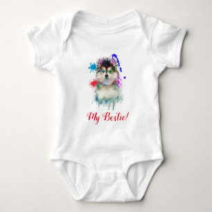 Body Para Bebé Splash Art Cute Pomsky Dog Baby Bodysuit