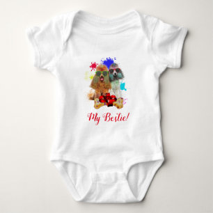 Body Para Bebé Splash Art Cute Poodle Perro Baby Bodysuit