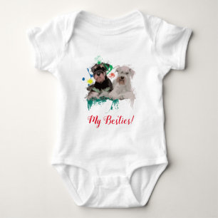 Body Para Bebé Splash Art Cute Schnauzer Dog Baby Bodysuit